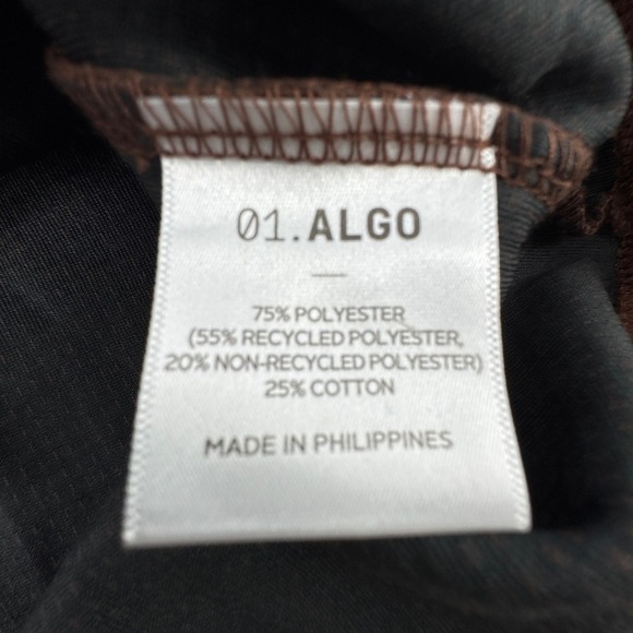 NEW 01 ALGO Long Sleeve Thermal Shirt Mens Large Brown Performance Stretch - Picture 6 of 8